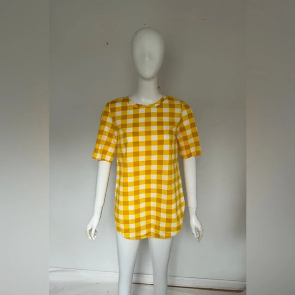 Cos Women's 100% Cotton Yellow Short Sleeve Tunic Top Size S/M NWOT - Picture 1 of 9